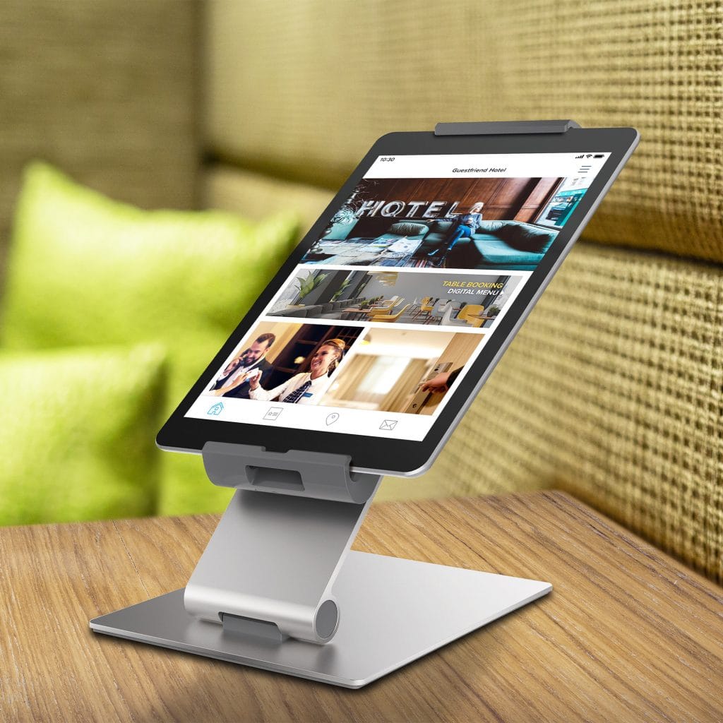 The Digital Guest Directory for hotels on a stationary room tablet